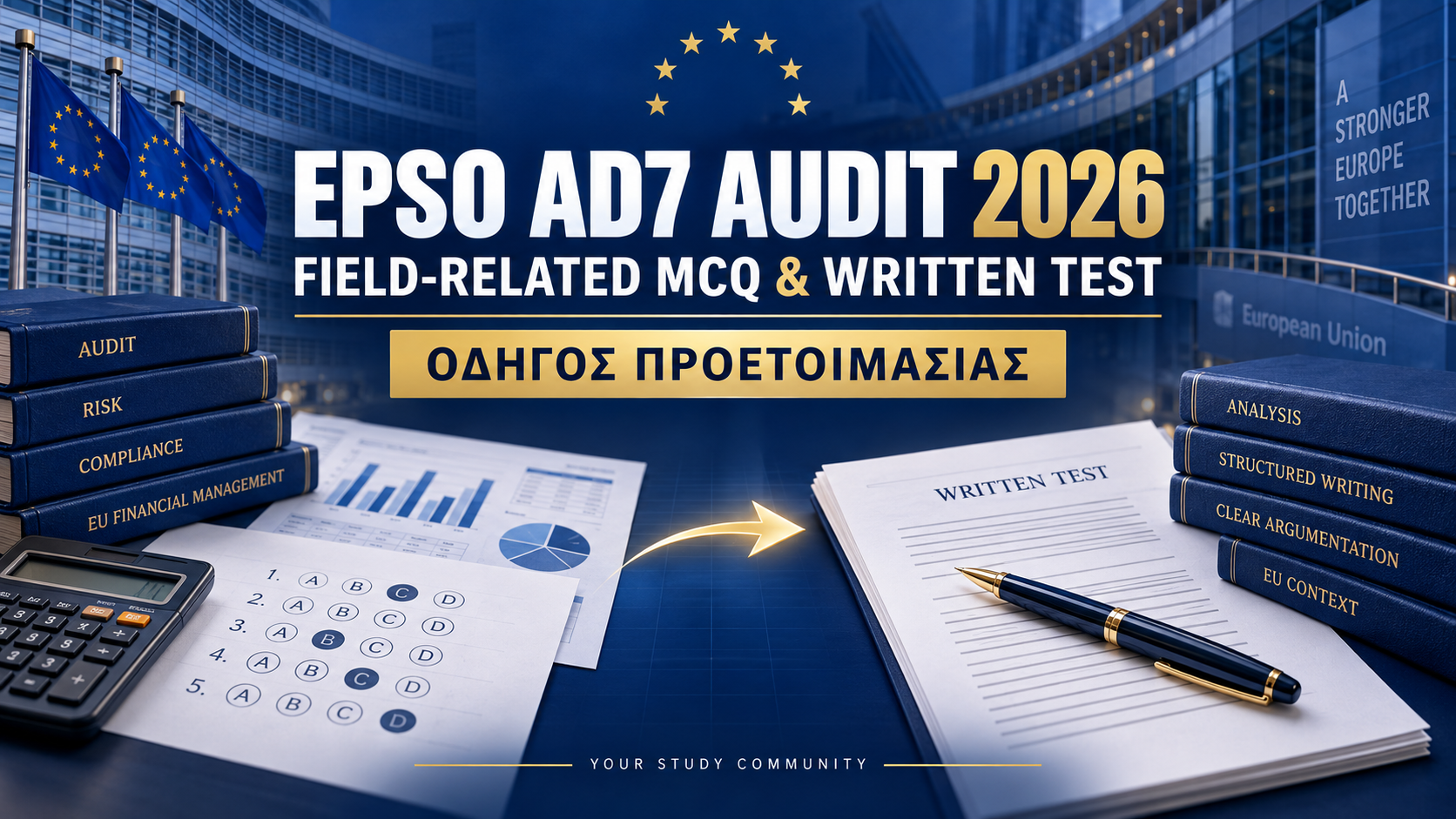 EPSO AD7 Audit 2026: Προετοιμασία για το Field-Related MCQ και το Written Test