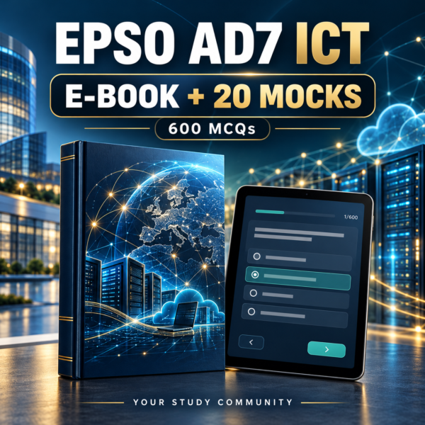 EPSO AD7 ICT – E-book και 20 Field-related Mocks, 600 MCQs